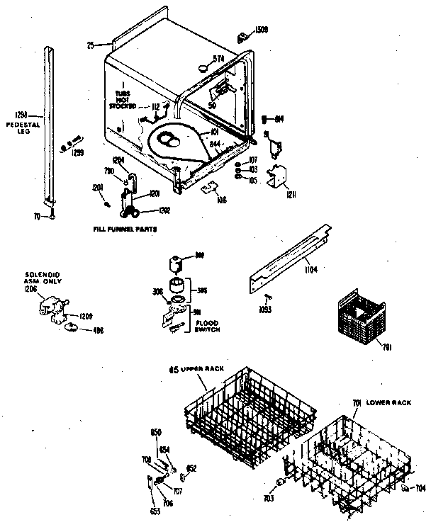 Kenmore 18081 (1988) tub assembly diagram