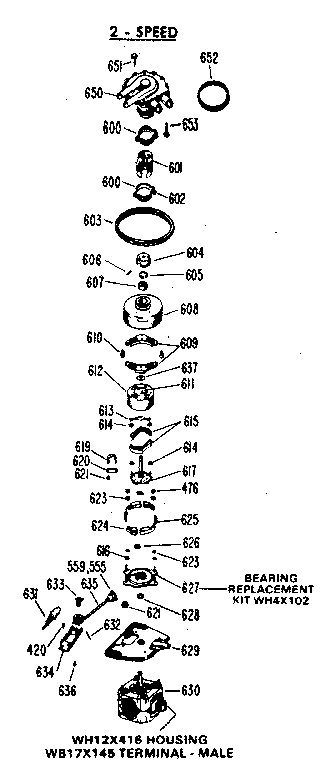 GE WWA8330GAL 2 speed motor diagram