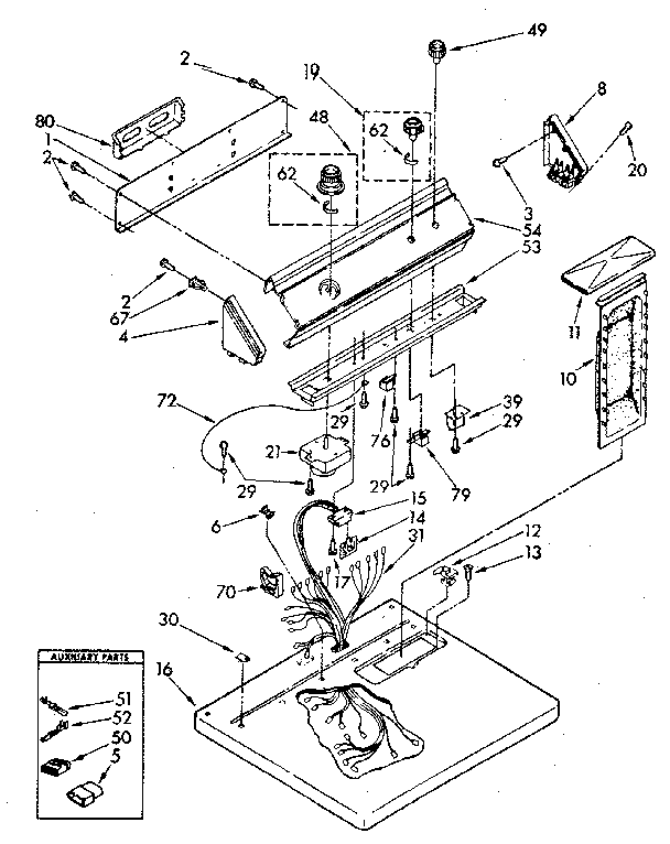 Whirlpool LG7801XSN1 top and console diagram