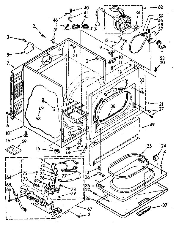 Whirlpool LG7801XSN1 cabinet diagram