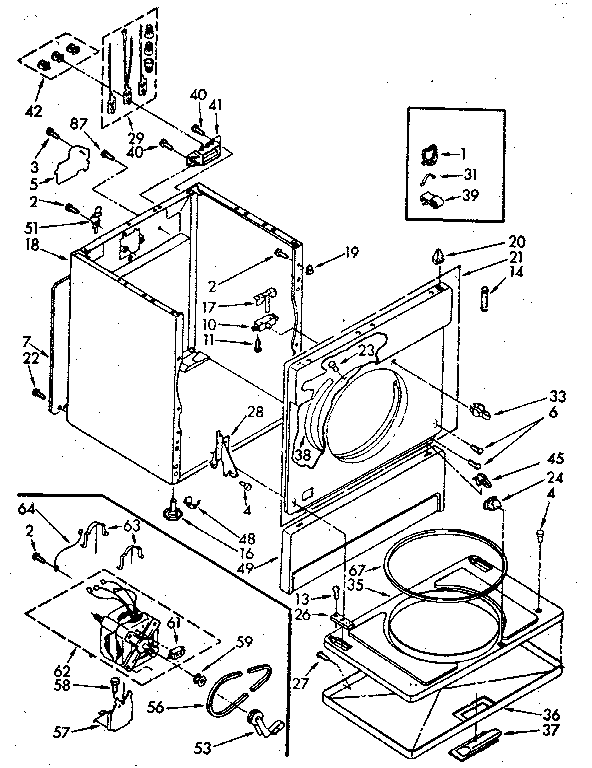 Whirlpool LE5800XSN3 cabinet diagram
