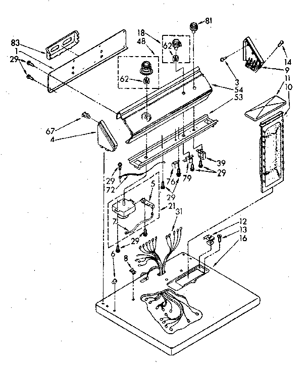 Whirlpool LE5800XSN3 top and console diagram