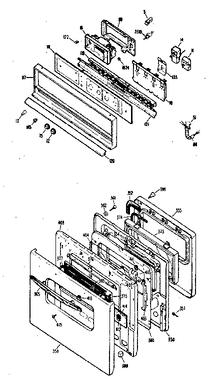 Kenmore 21231 (1988) control & door diagram