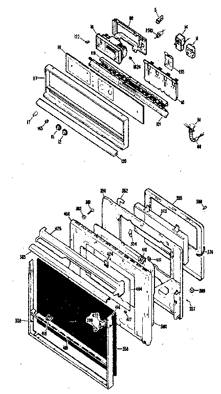 Kenmore 21232 (1988) control & door diagram