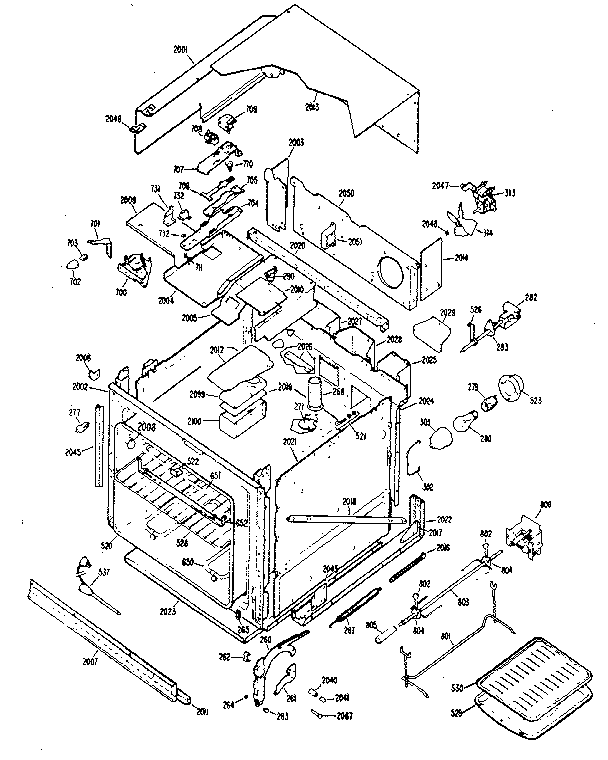 Kenmore 21233 (1988) upper oven parts diagram
