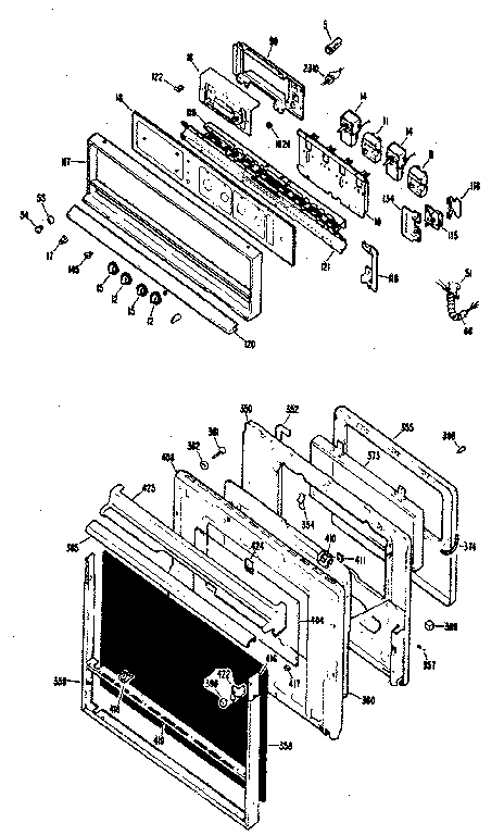 Kenmore 21236 (1988) control & door diagram