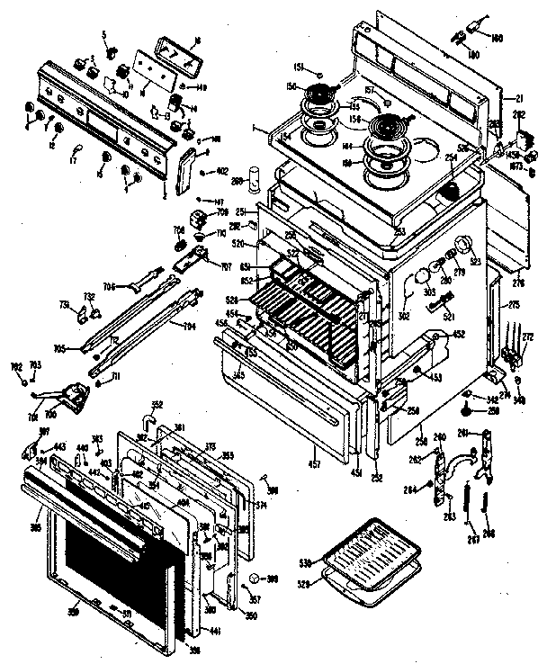 Kenmore 99141 (1988) electric range diagram