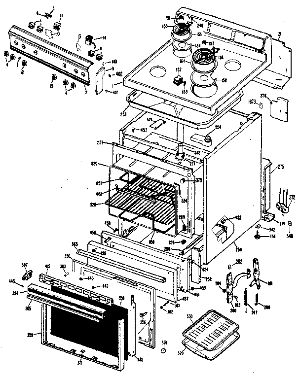 Kenmore 99211 (1988) electric range diagram