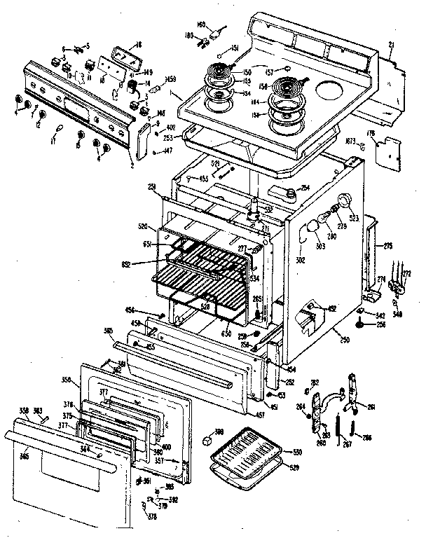 Kenmore 99228 (1988) electric range diagram