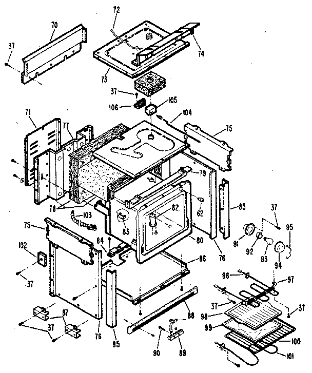 Kenmore 20132 (1988) cabinet diagram