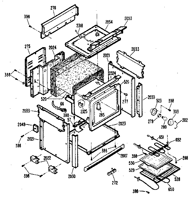 Kenmore 20113 (1988) cabinet diagram