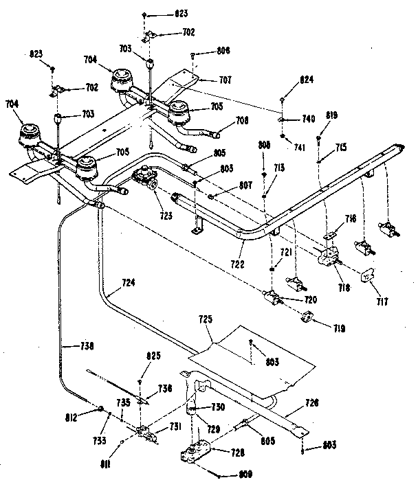 Kenmore 66211 (1988) electric ignition-gas control system diagram