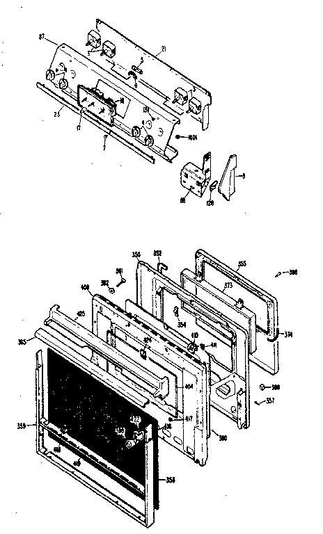 GE JMP26G0J3 control asm. & door diagram