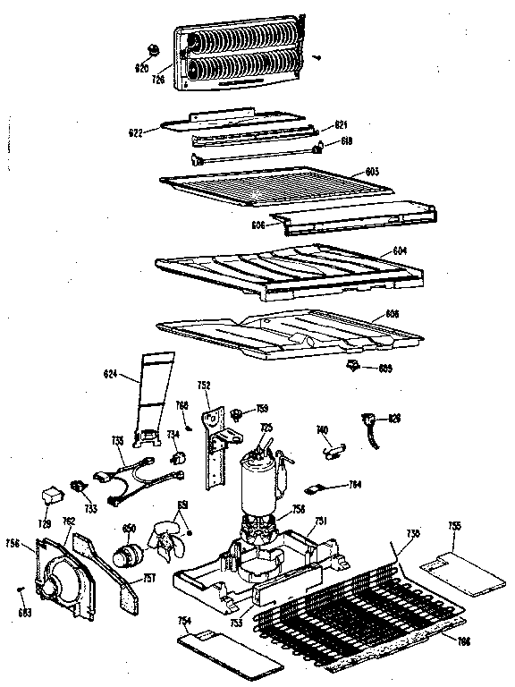 GE TBX25RKB unit parts diagram