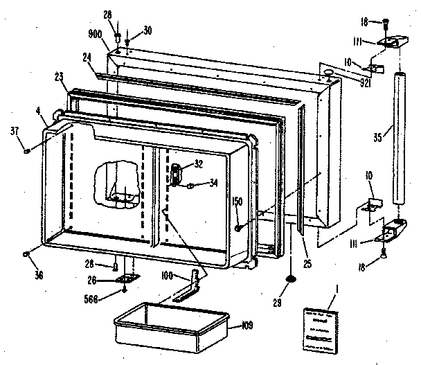 Kenmore 3638685780 freezer door diagram
