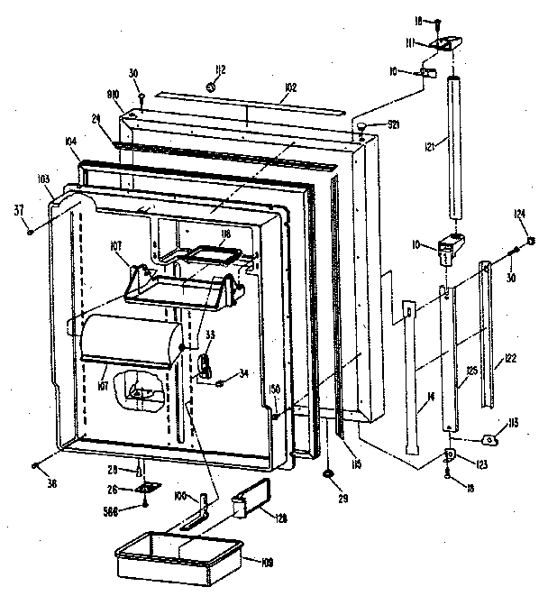 Kenmore 3638685780 fresh food door diagram