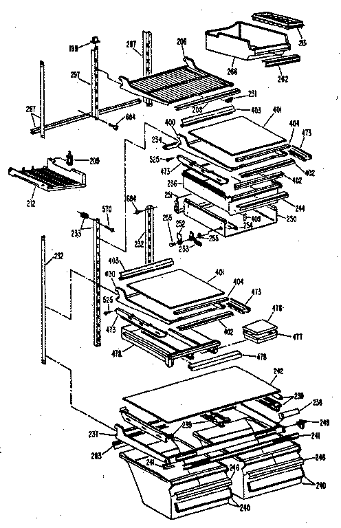 Kenmore 3638685780 shelf diagram