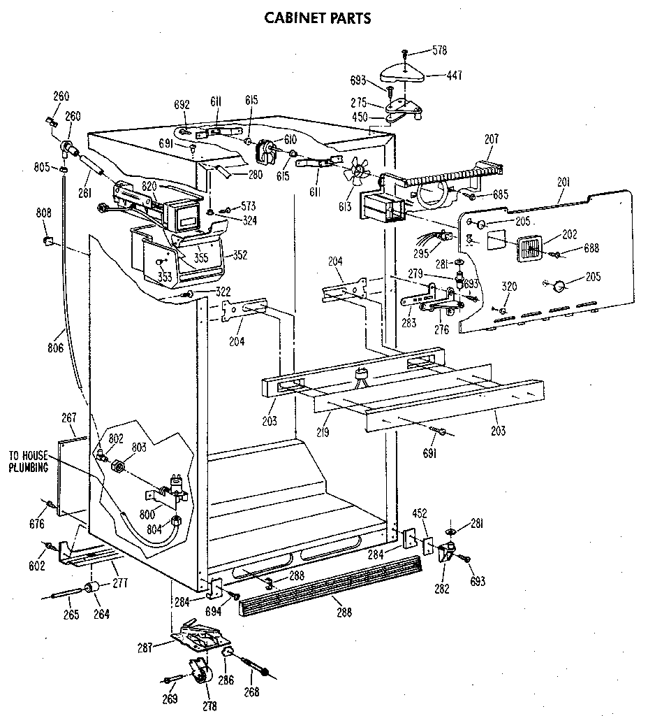 Kenmore 3638785780 cabinet parts diagram