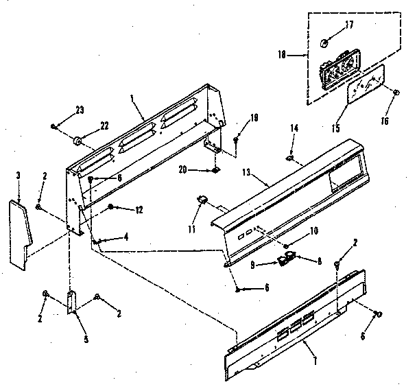 Kenmore 9117358710 backguard section diagram