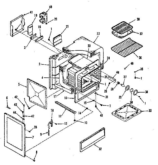 Kenmore 9117358710 oven body section diagram