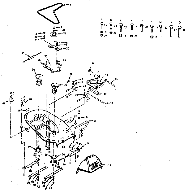 Craftsman 917254580 38" mower diagram