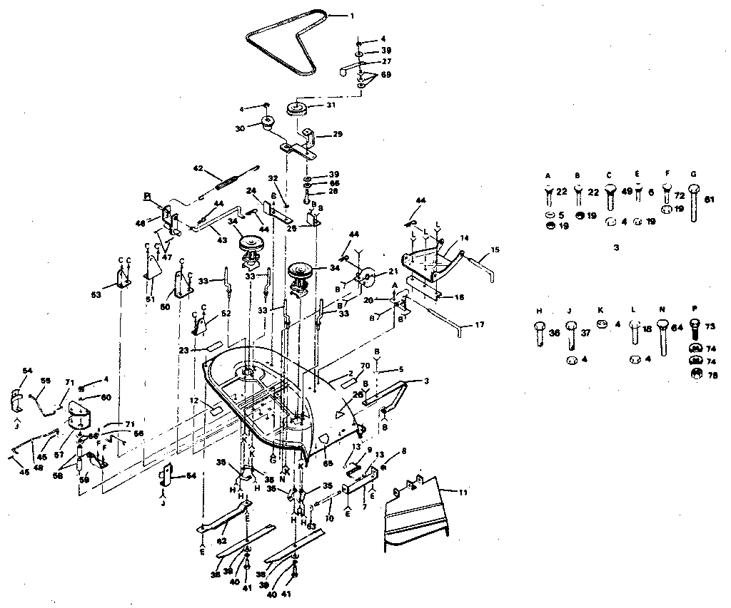 Craftsman 917254230 38" mower diagram