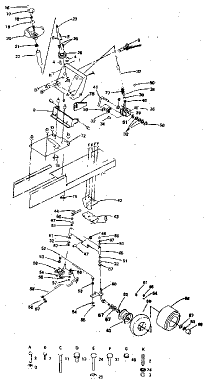 Craftsman 917254241 steering and front axle diagram