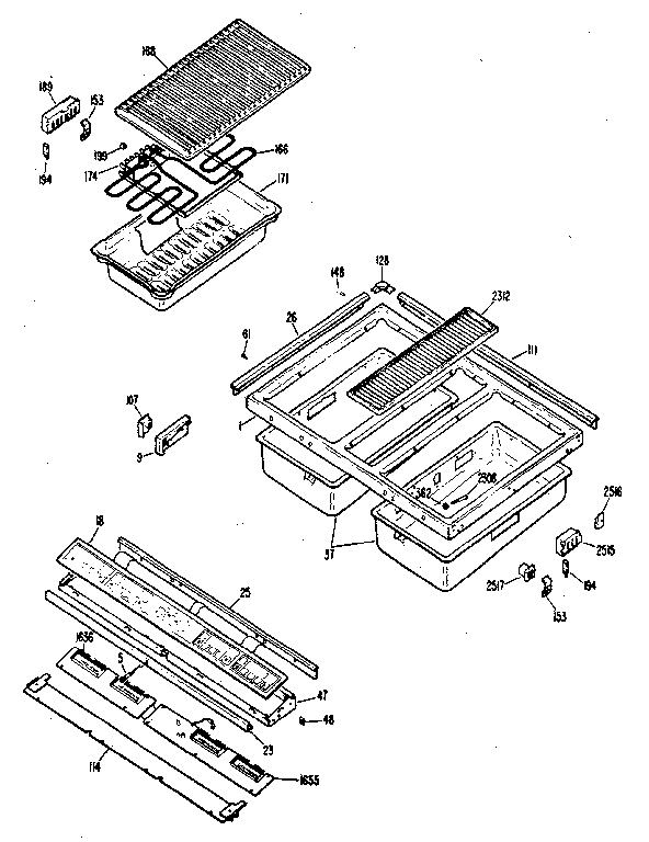 Kenmore 22301 (1988) cooktop assembly diagram