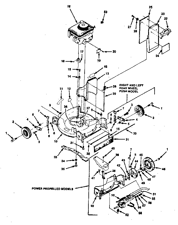 Homelite HMB-21P4 mower housing diagram