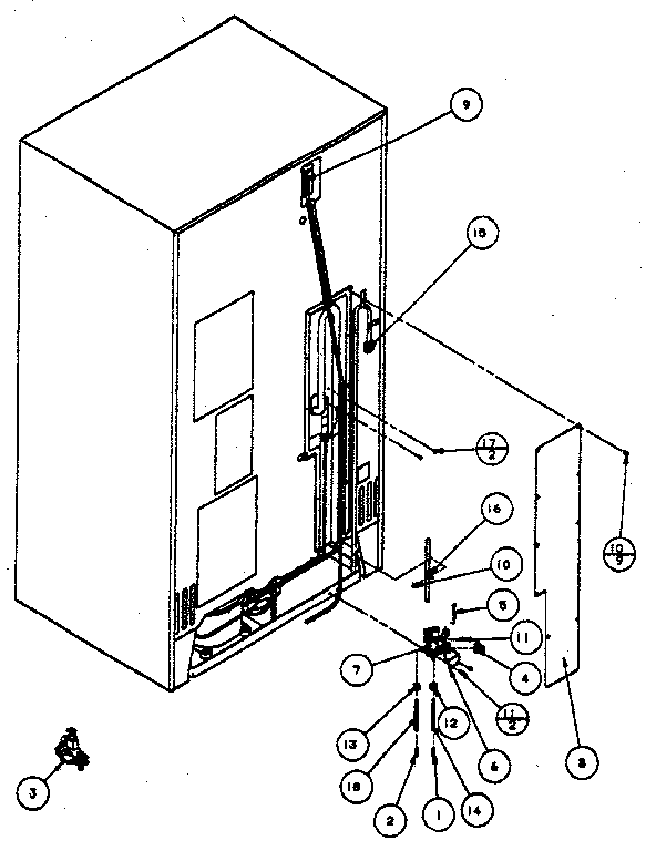 Amana SXPD25H cabinet back diagram