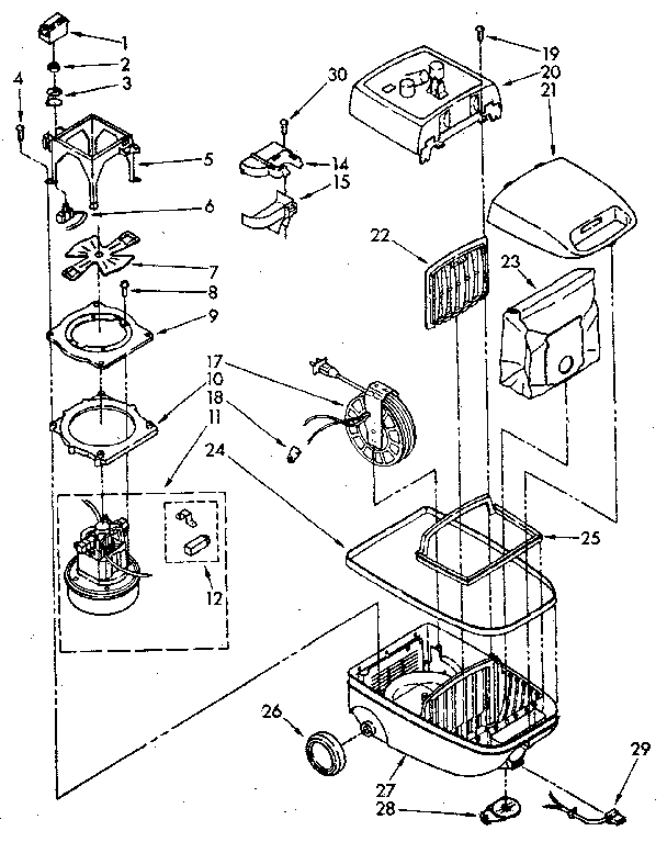 Kenmore 1162920080 vacuum cleaner diagram