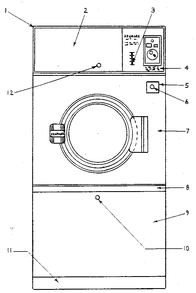 Kenmore 761ID26.3G cabinet front diagram