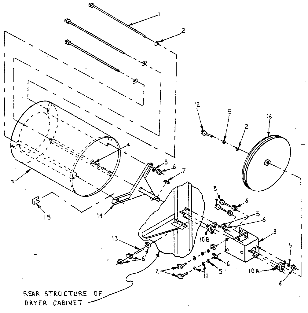 Kenmore 761ID26.3G cylinder, trunnion & bearing diagram