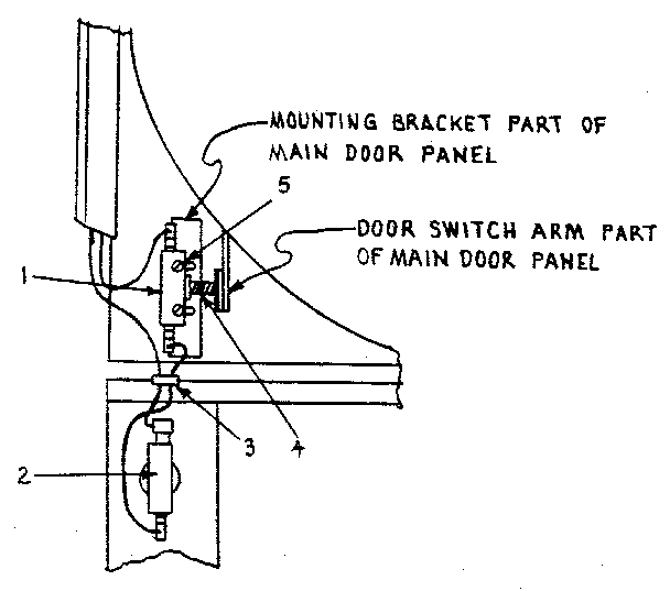 Kenmore 761ID26.3G rear view of front panel - right side of cabinet diagram