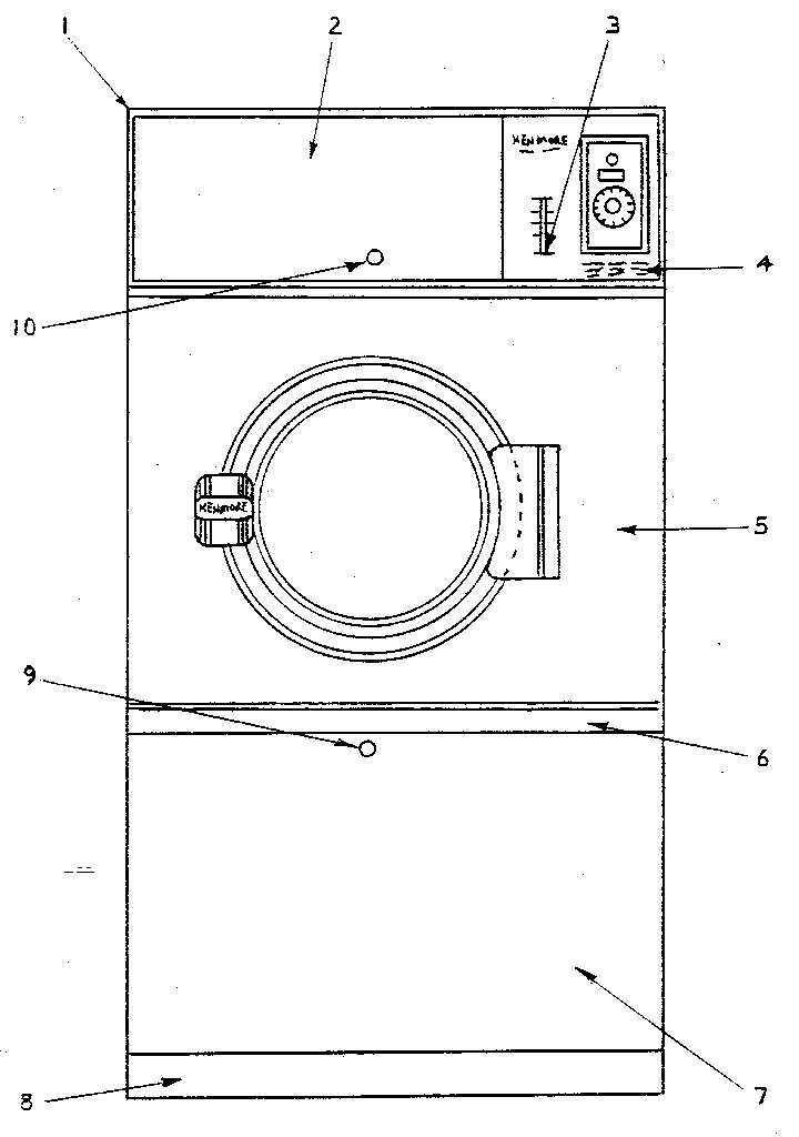 International Dryer ID51.4G cabinet front diagram