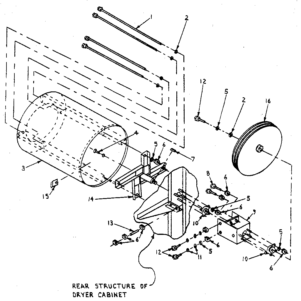 International Dryer ID51.4G cylinder, trunnion & bearing assembly diagram