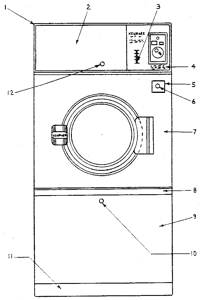 International Dryer ID31.3G cabinet front diagram