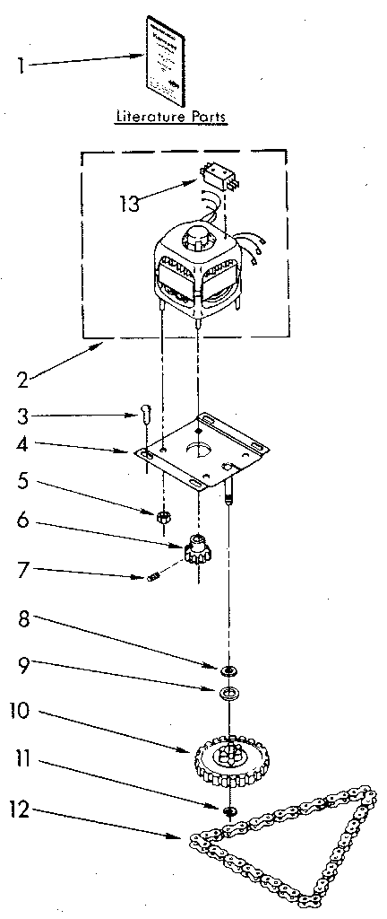 Kenmore 6651338581 motor and drive diagram