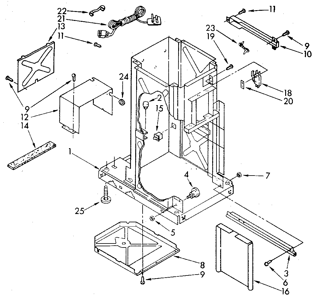 Kenmore 6651338581 frame diagram