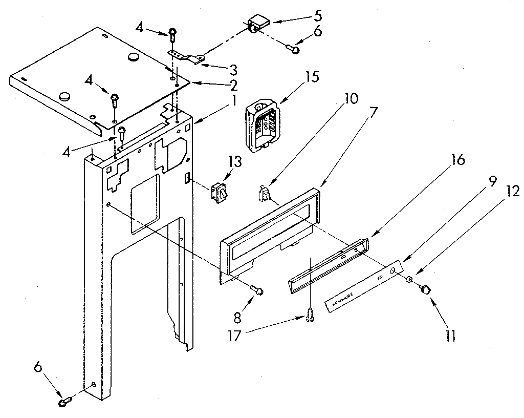 Kenmore 6651338581 panel and control diagram