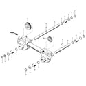 Troybilt TUFFY SERIAL #XD0100 & UP wheel shaft & tiller shaft assemblies diagram