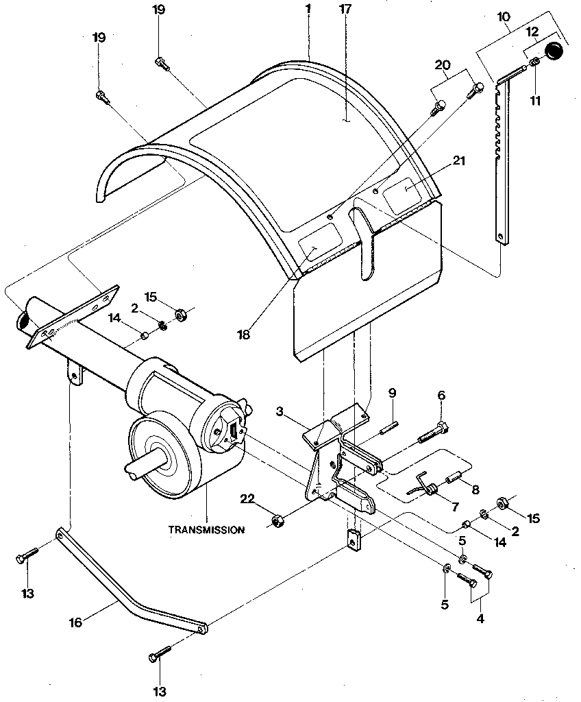 Craftsman 98729904 hood, bracket & depth regulator diagram
