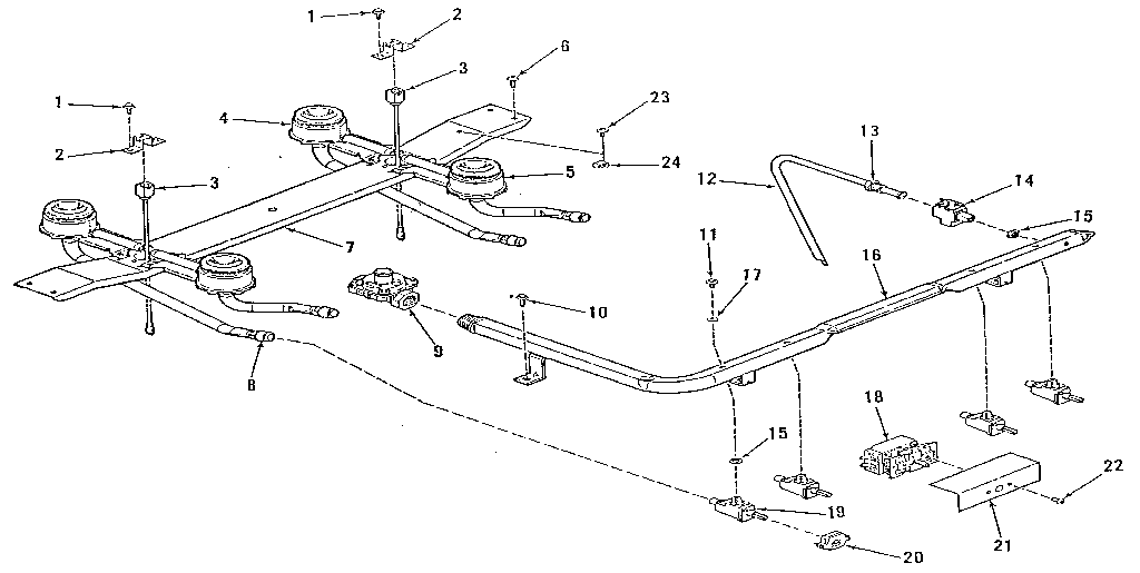 Kenmore 9117378811 top burner section diagram