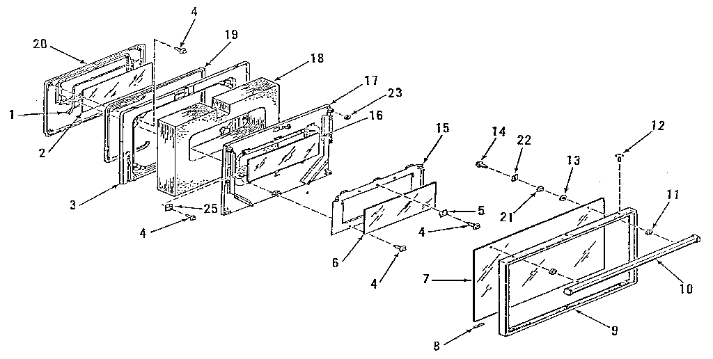Kenmore 9117378811 oven door section diagram