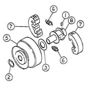 WW Grinder CHIPPEWA3.5HP-5HP centrifugal clutch 3/4" & 1" bore diagram