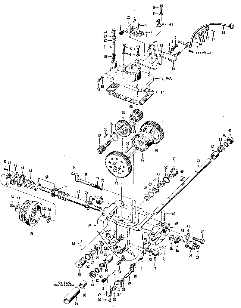Craftsman 98729908 power unit transmission assemblies (figure 5) diagram