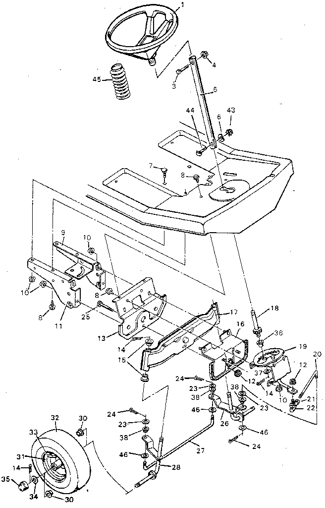Craftsman 502254153 steering system diagram