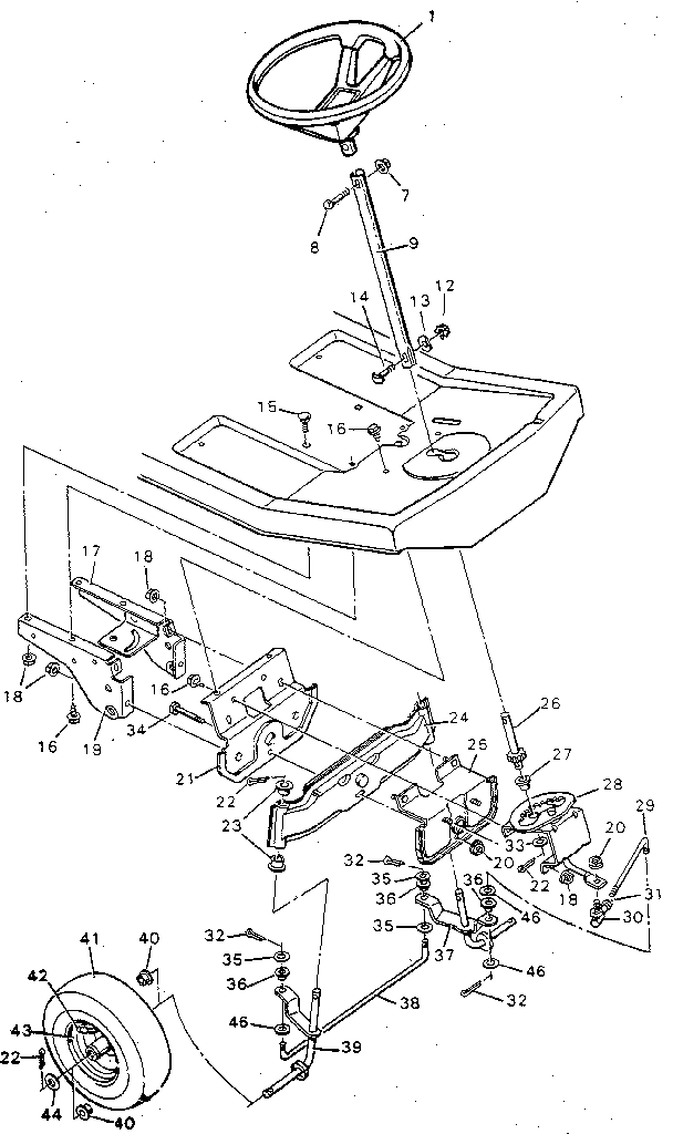 Craftsman 502254172 steering system diagram