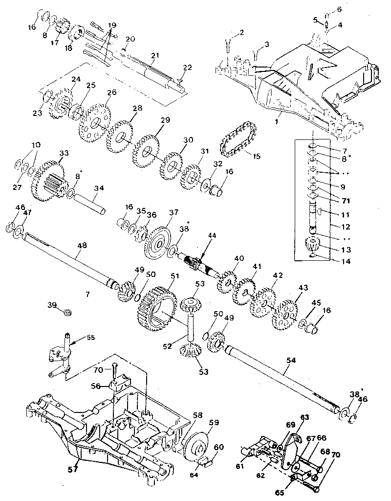 Footedana 4150-61 transaxle diagram