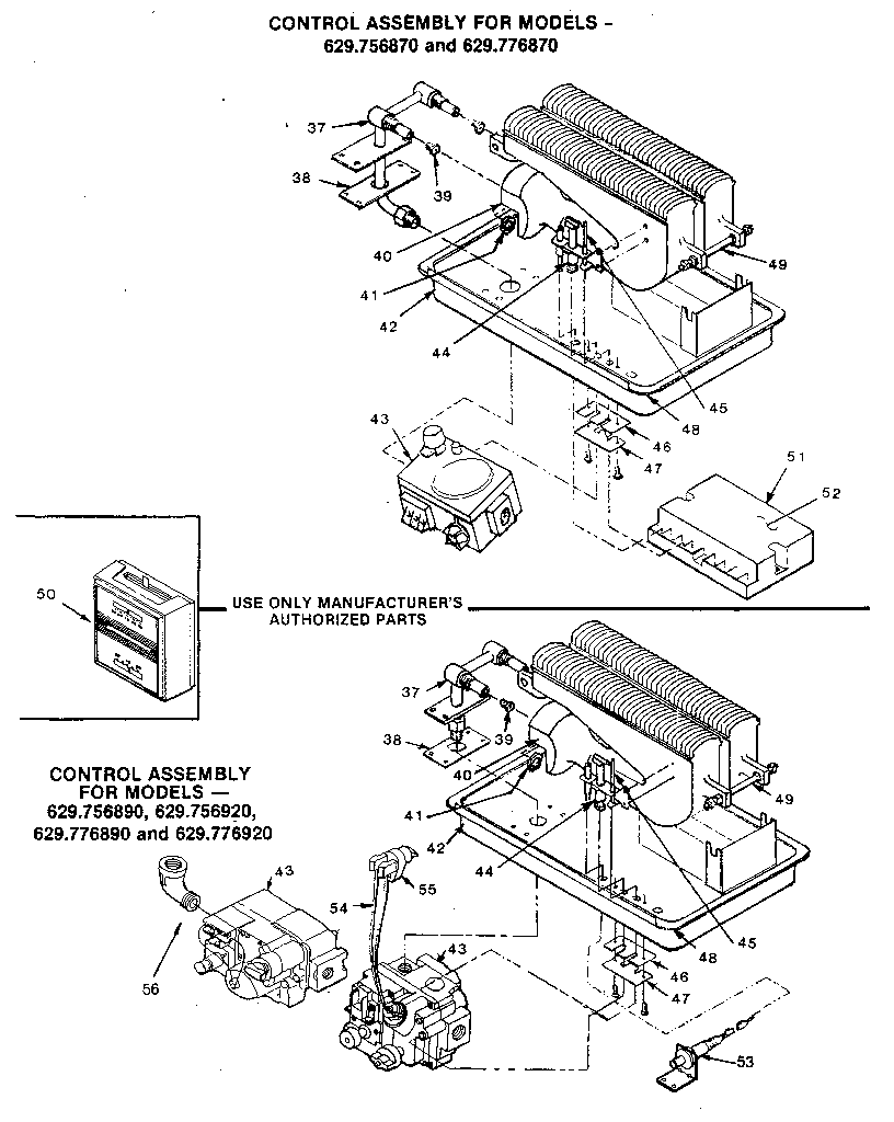 Kenmore 629776890 control assembly diagram